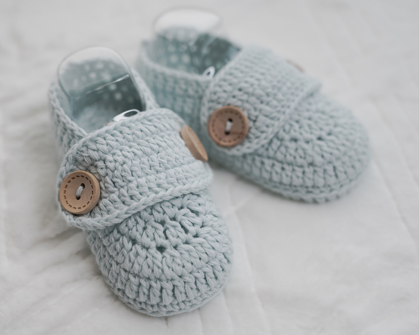 Hand Knitted Crochet 100% Cotton Newborn Baby Booties/ Baby Shoes