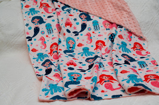 Mermaid Dreams Minky Dot Baby Blanket