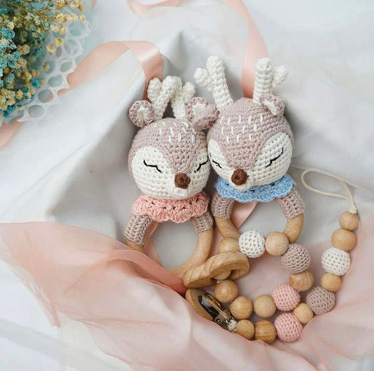 Handmade Crochet Deer Newborn Baby Gift Set/ Newborn Baby Gift Set