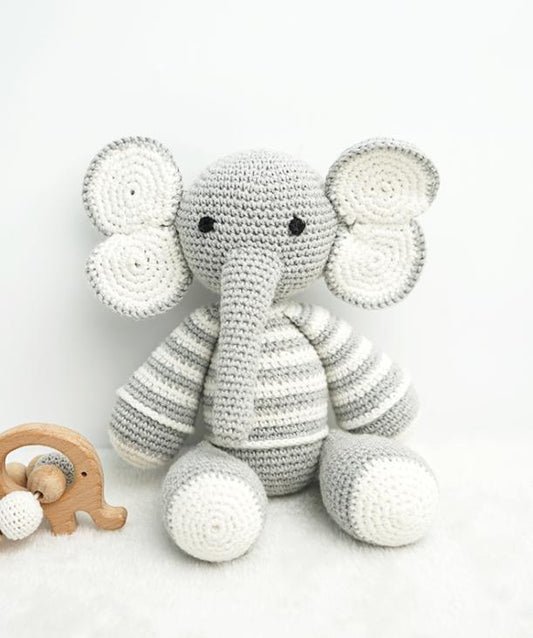 Handmade Crochet Elli The Elephant - Adorable Plush Toy for Babies and Kids
