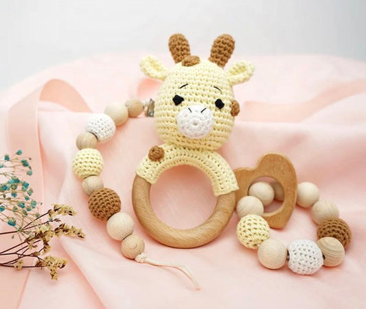 Handmade Crochet Giraffe Newborn Baby Gift Set/ Newborn Baby Gift Set