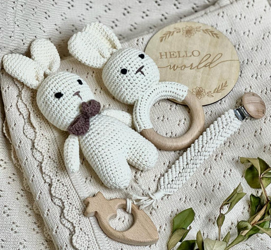 Handmade Crochet Bunny Newborn Baby Gift Set/ Baby Gift Set