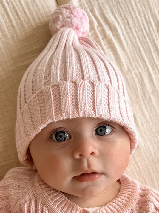 Little B's Ribbed Beanie ~ Cotton Candy